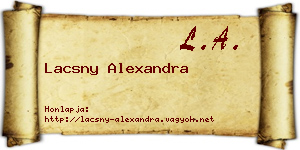 Lacsny Alexandra névjegykártya